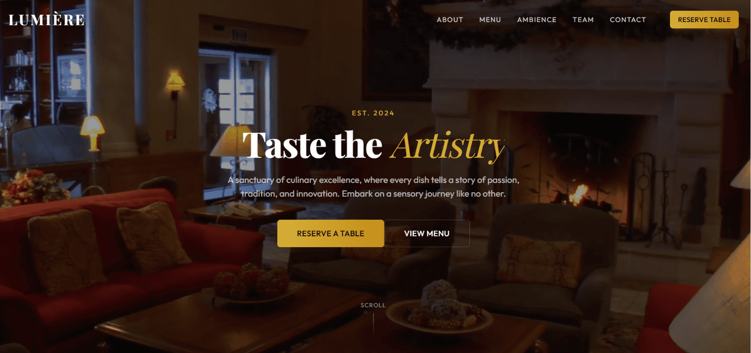 Restaurant Website gallery image 1