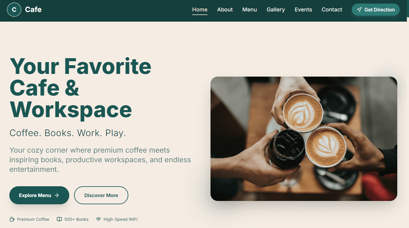 Cafe Website & QR Management System gallery image 1